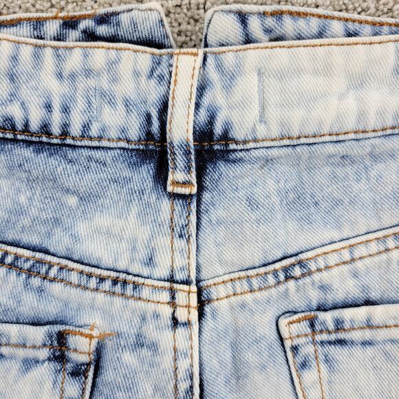 Bullhead Womens High Rise Shorts 5 Blue Light Wash Denim Distressed Hot Pants - Picture 4 of 12